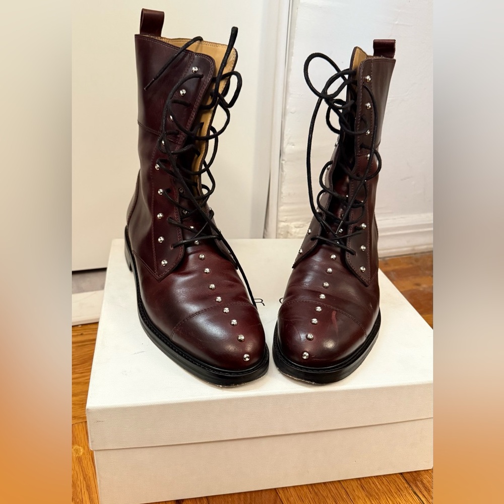 IRO Burgundy Lace Up Boots